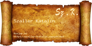 Szaller Katalin névjegykártya